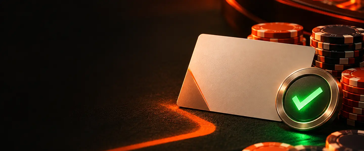 Tarjeta de acceso, fichas y ruleta en una mesa de casino